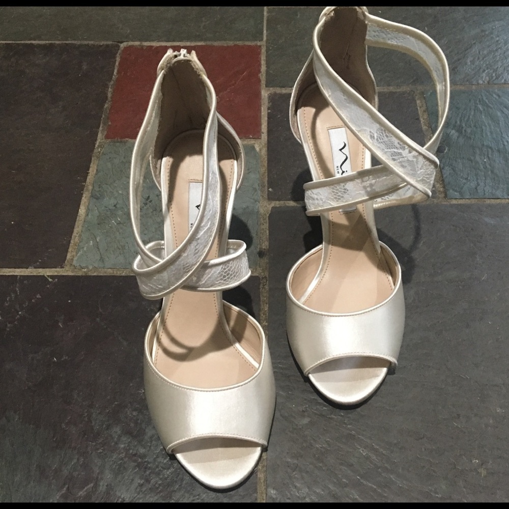 Nina wedge champagne shoes